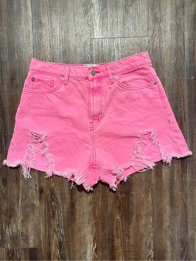 BDG Urban Outfitters Pink A-Line Distressed Denim Shorts